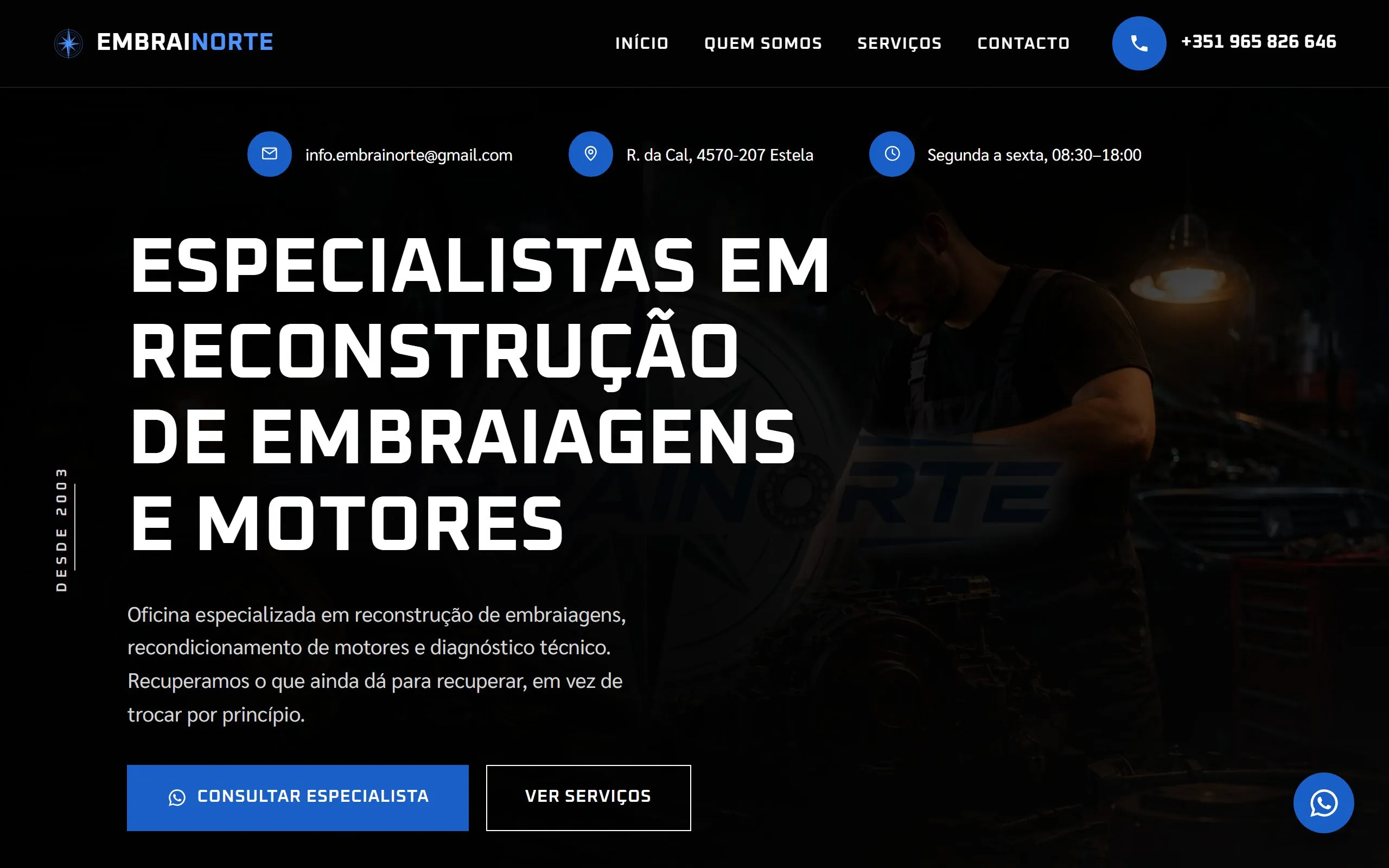 Página de Embrainorte, oficina · póvoa de varzim