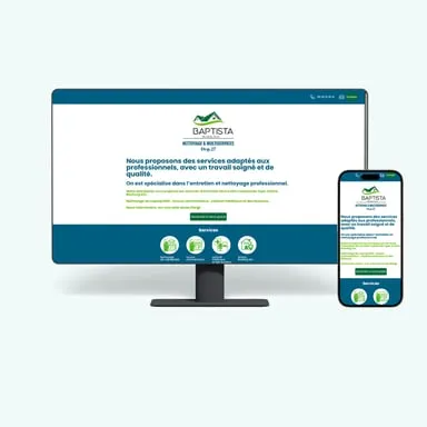Site de Baptista Nettoyage no computador e no telemóvel