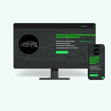 Site de El Capo Car no computador e no telemóvel